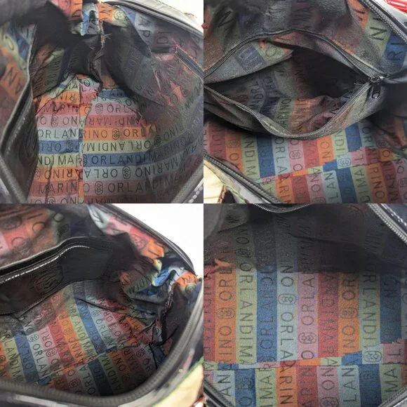 MARINO ORLANDI Cream Croc Embossed Leather Large Bag - Picture 14 of 16